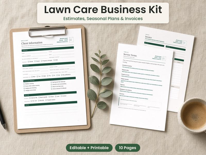 Lawn Care Business Forms Kit cover