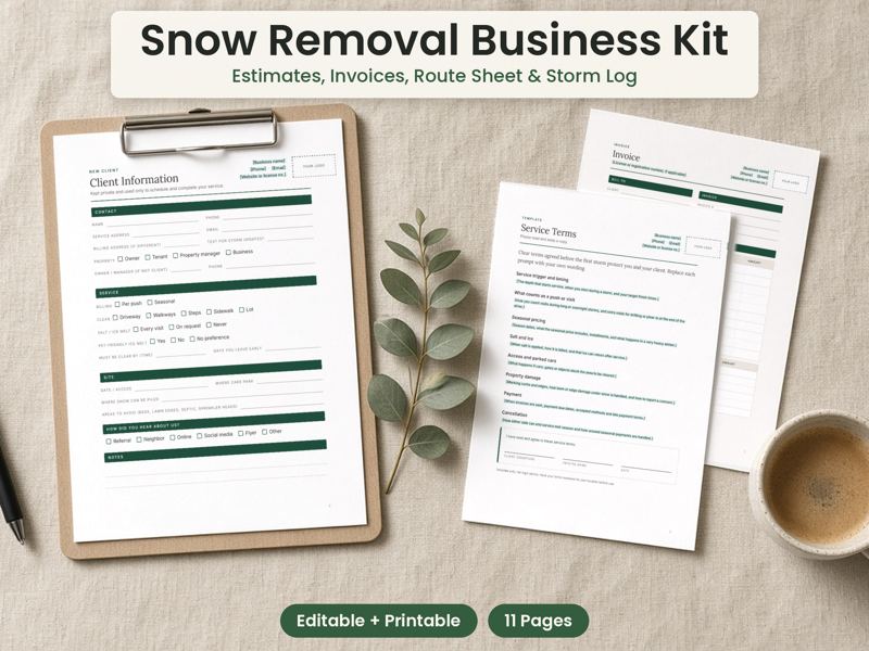 Snow Removal Business Forms cover