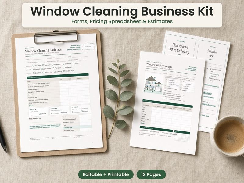 Window Cleaning Business Forms cover